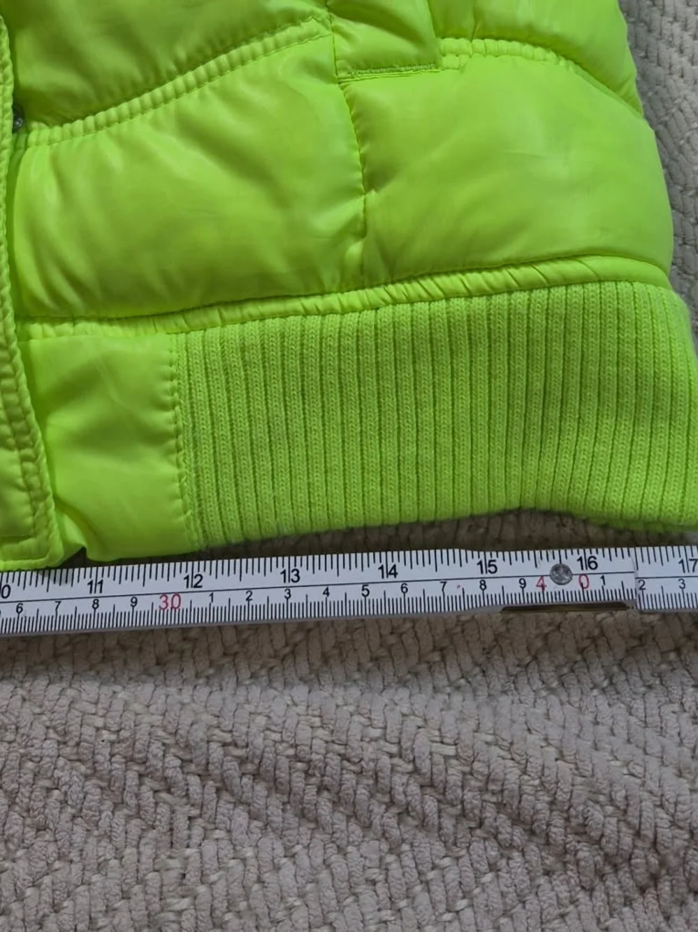 Justice Neon Green Puffer Jacket with Faux Fur Hood